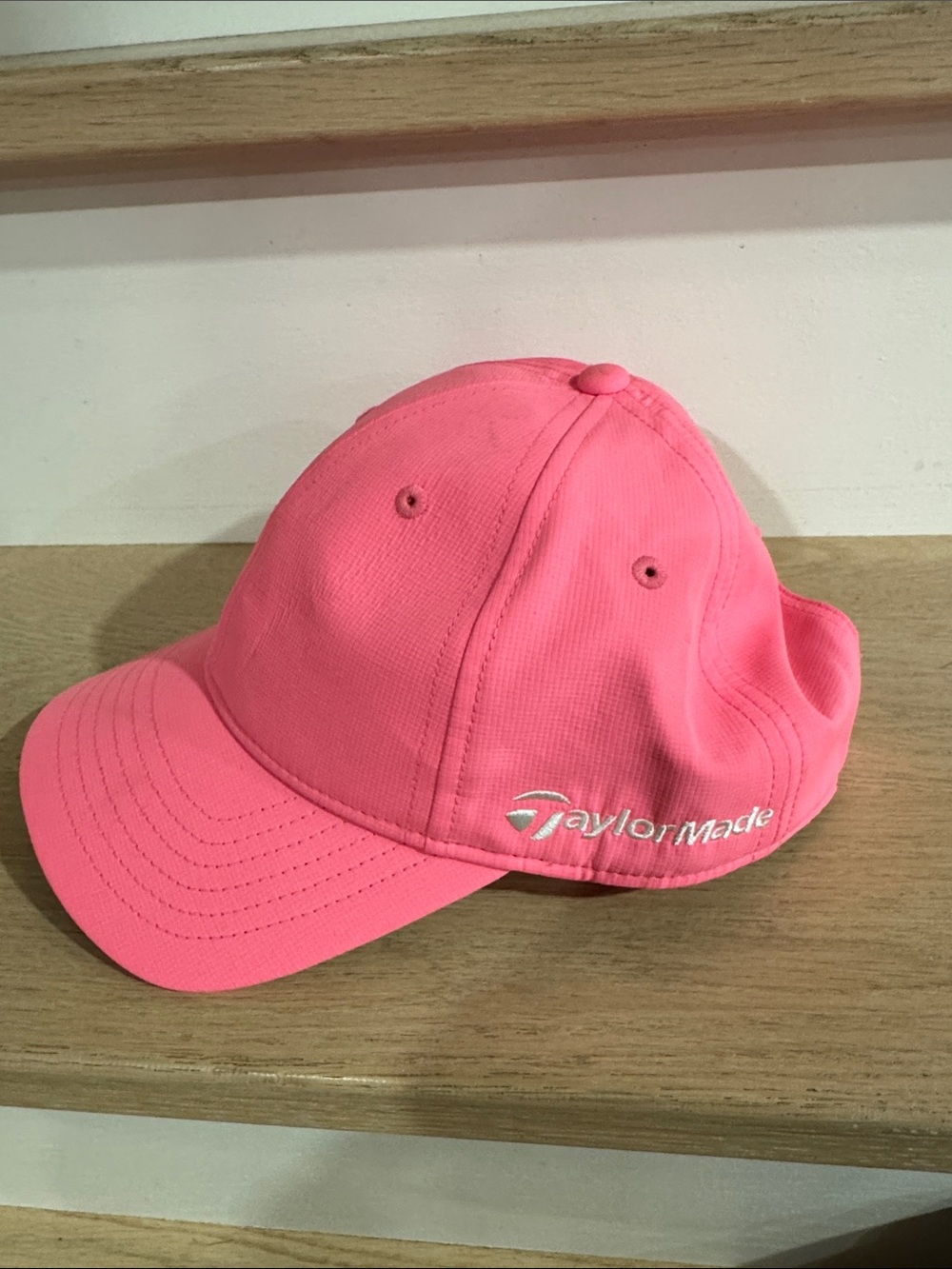 TaylorMade Ladies Pink Neon Velcro Golf Cap Embroidered Logo